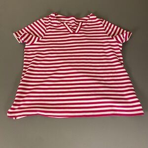 Croft‎ & Barrow Striped Tee Shirt Top Women's Plus Size 1X V-Neck Short Sleeve